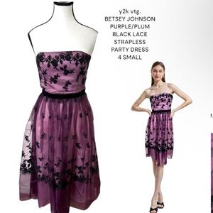 Rare Vintage very rare Y2K Betsey Johnson strapless‎ evening dress 4